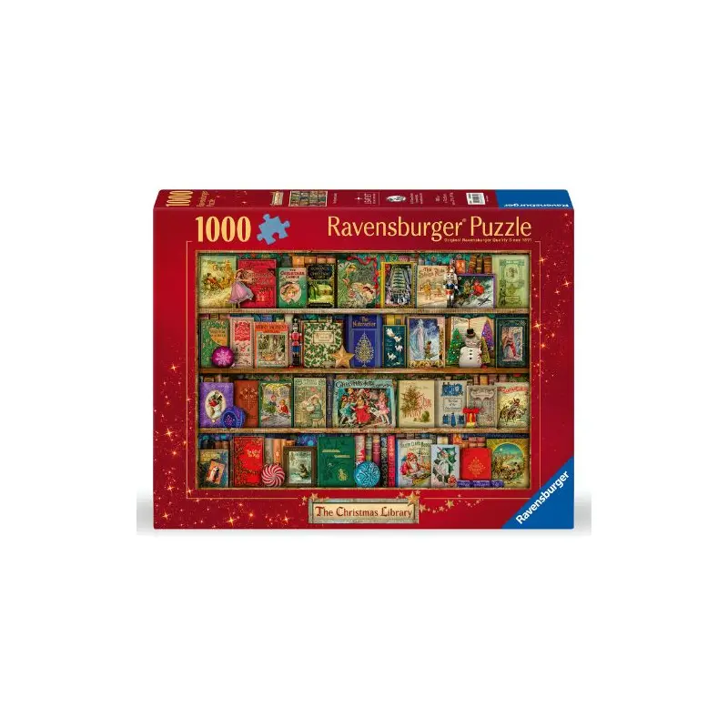 1000 pc Puzzle - The Christmas Library