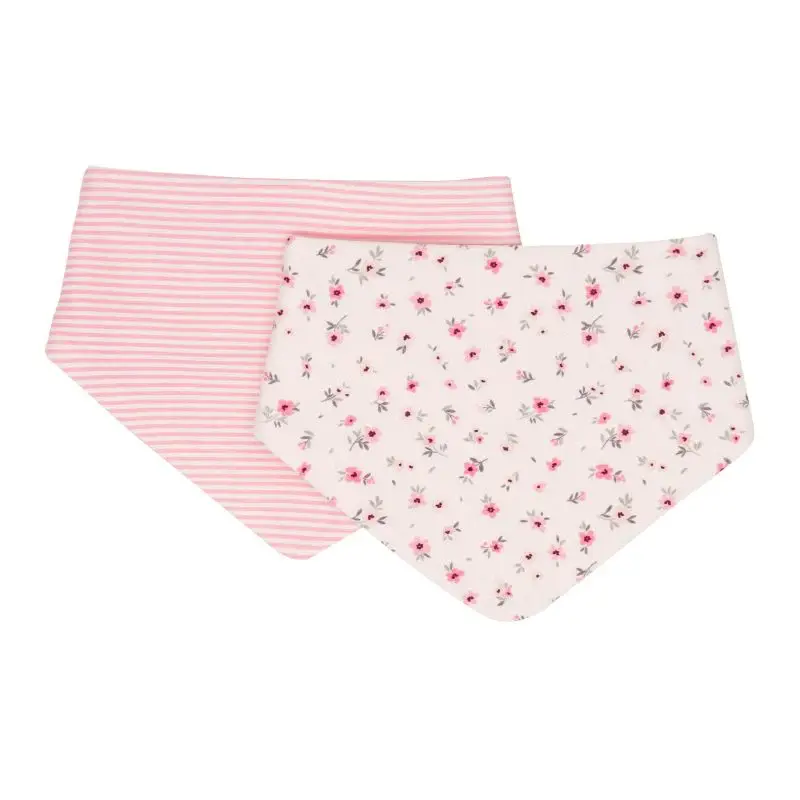 Bandana Bibs 2pk - Pink Petals