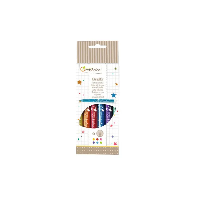 Felt-tip Pens - Glitter 6pk