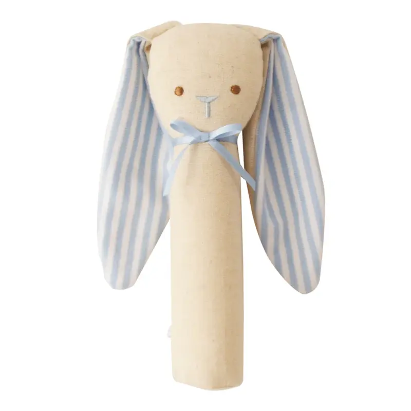 Bunny Rattle & Squeak - Linen Blue
