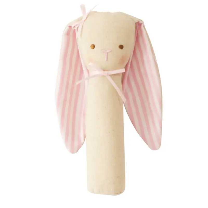 Bunny Rattle & Squeak - Linen Pink
