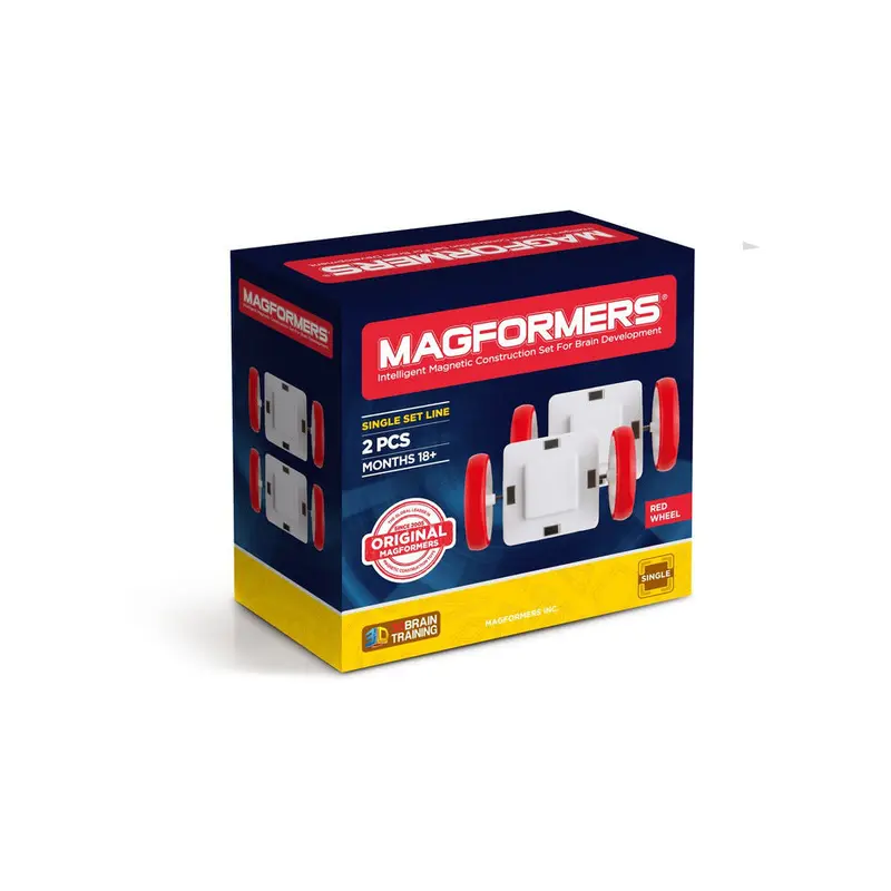Magformers Single Set Line 2 pc Wheel pack - Red