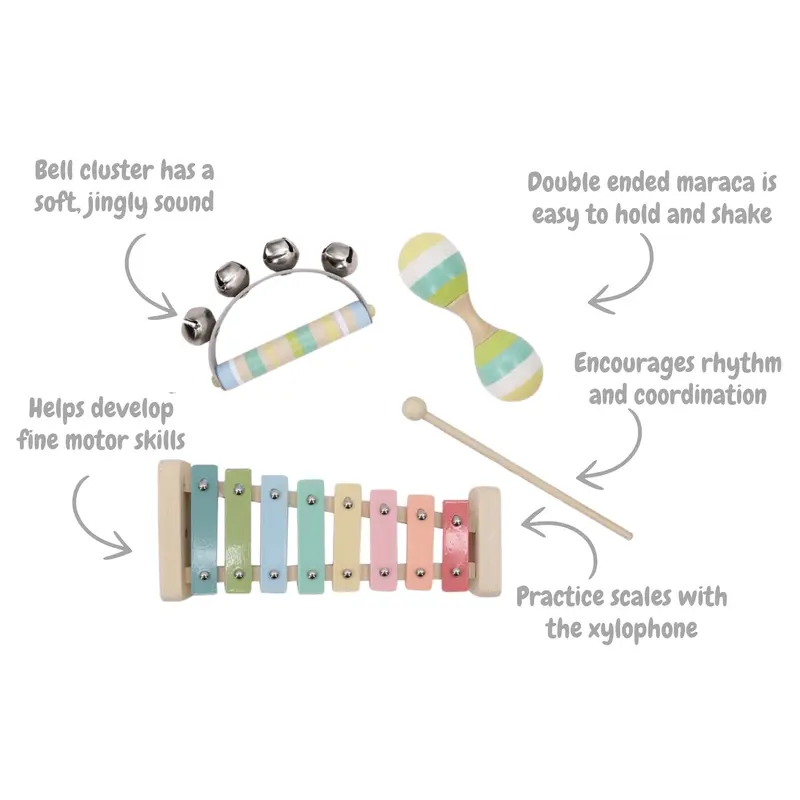 Wooden Music Xylophone Set 3pc