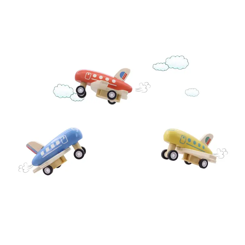 Wooden Pull Back Airliner