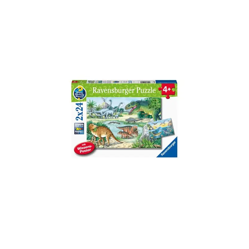 2 x 24 pc Puzzle - Dinosaurs Of Land And Sea