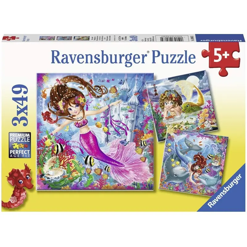 3 x 49 pc Puzzle - Charming Mermaids
