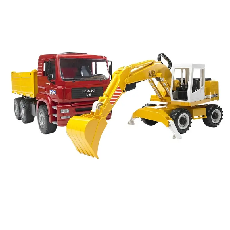 MAN TGA Construction truck and Liebherr excavator
