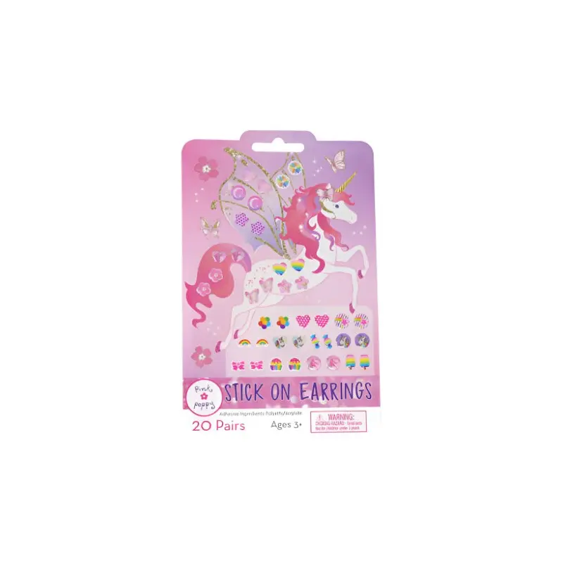 20 pc Unicorn Princess Stick-on Earrings