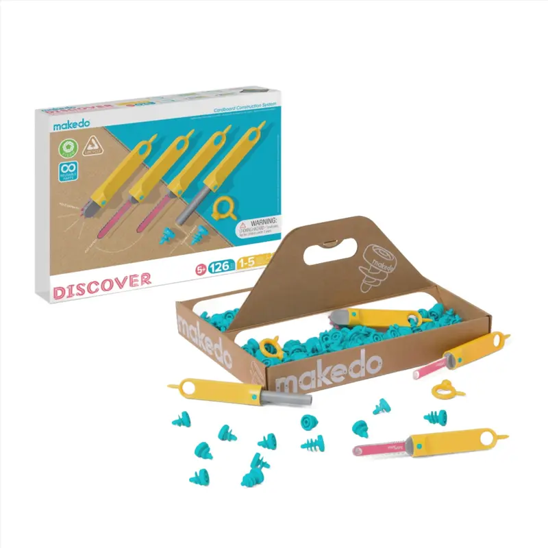 Makedo Cardboard Construction Set - Discover 126 pcs