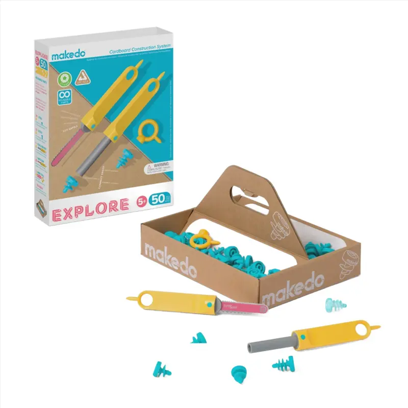 Makedo Cardboard Construction Set - Explore 50 pcs