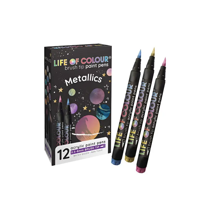 Acrylic Paint Pens 1mm Fine Tip - Metallic