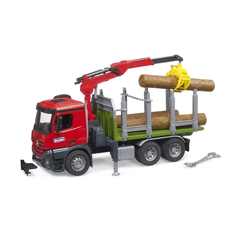 Mercedes Timber Truck with Loading Crane, Garbage & 3 Trunks