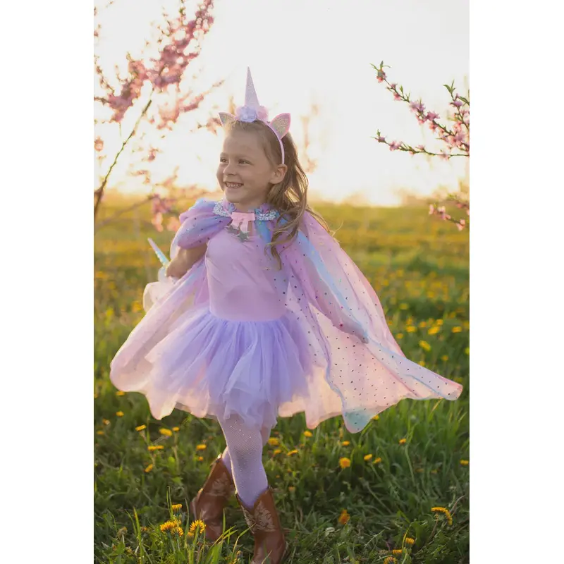 Rainbow Unicorn Cape and Headband - size 4-6