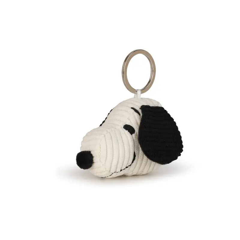 Snoopy Head Corduroy Cream Keychain - 2"