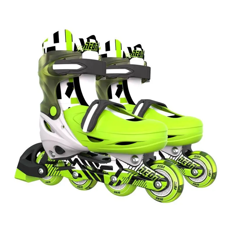 Neon In Line Skates Green & Black Size 3-6