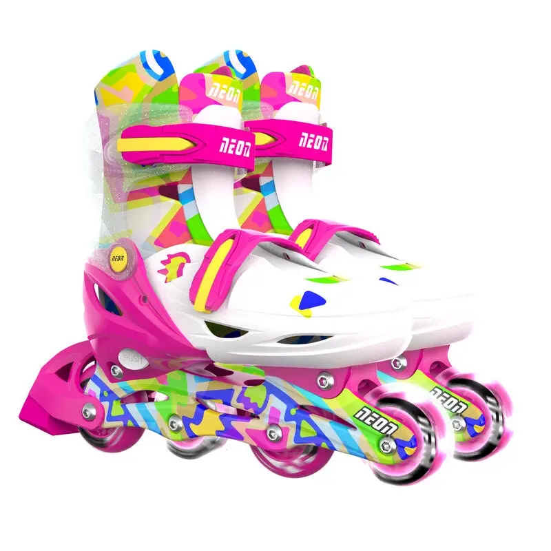 Neon In Line Skates Pink 3-6