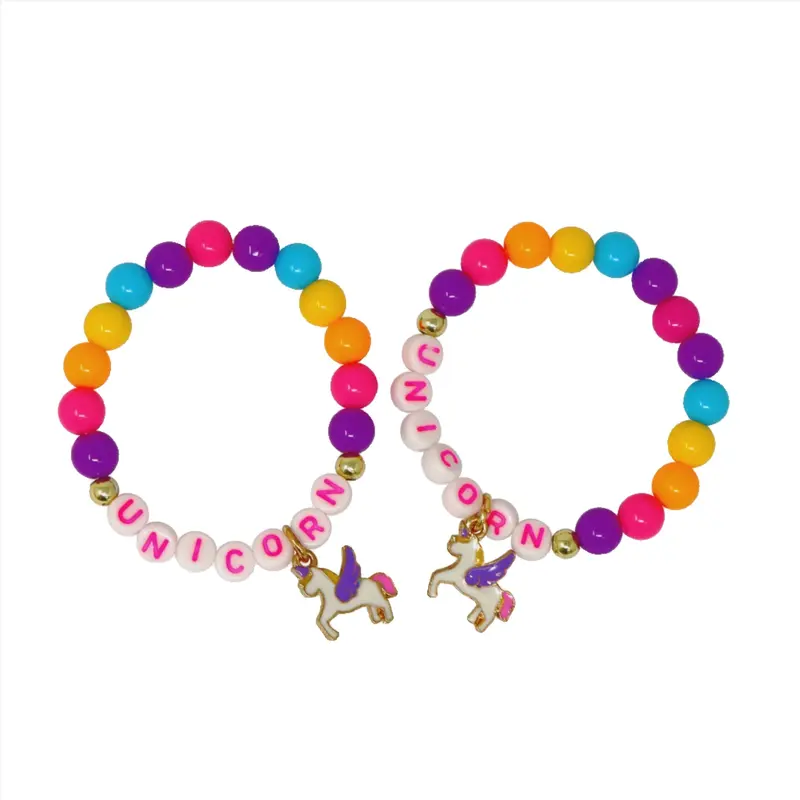 BFF Unicorn Rainbow Pearl Bracelet Set