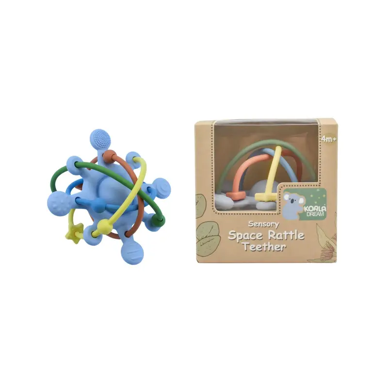 Silicone Sensory Space Rattle Teether