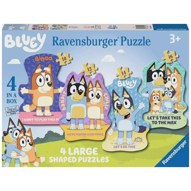 4 in a Box Puzzle - Bluey Large Shaped Puzzles