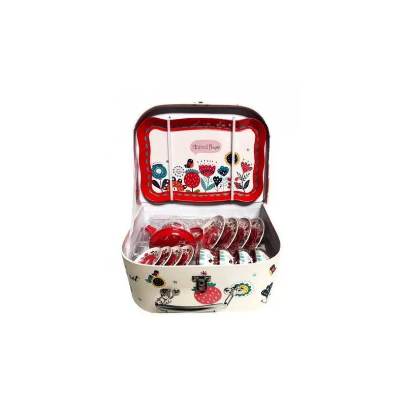 Red Garden Carry Case Tea Set