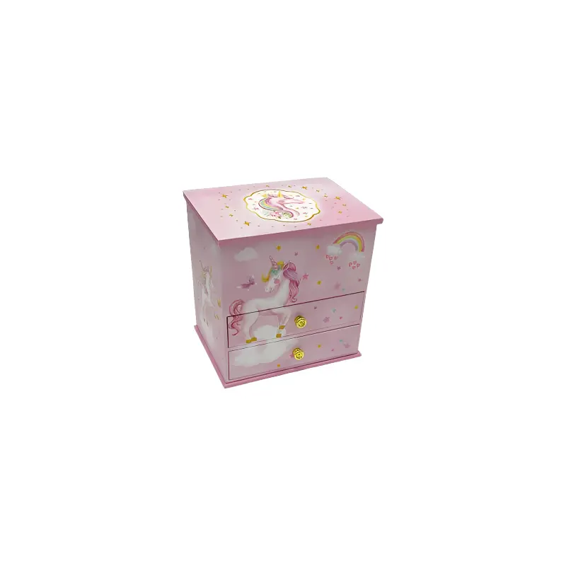Unicorn Two Draw Musical Jewelry Box DAN124
