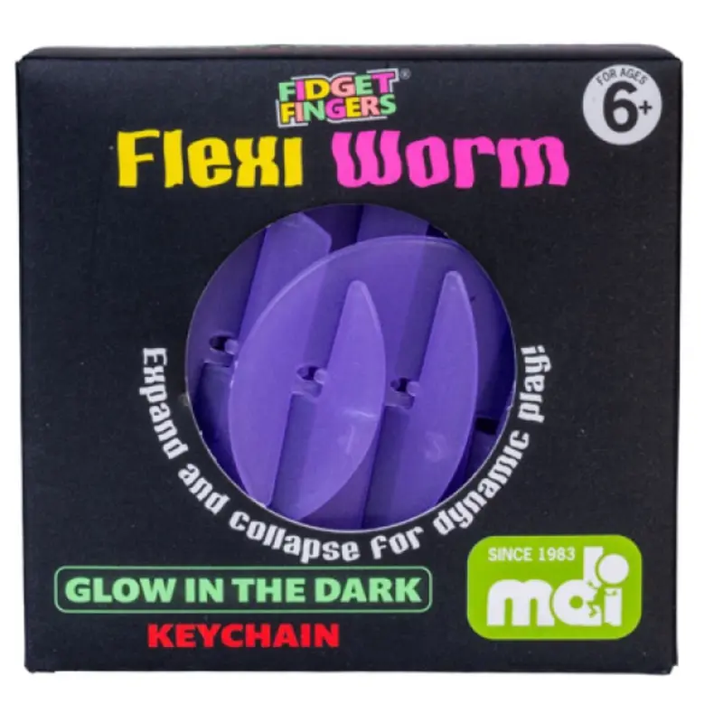Flexi Worm Glow In The Dark Keychain