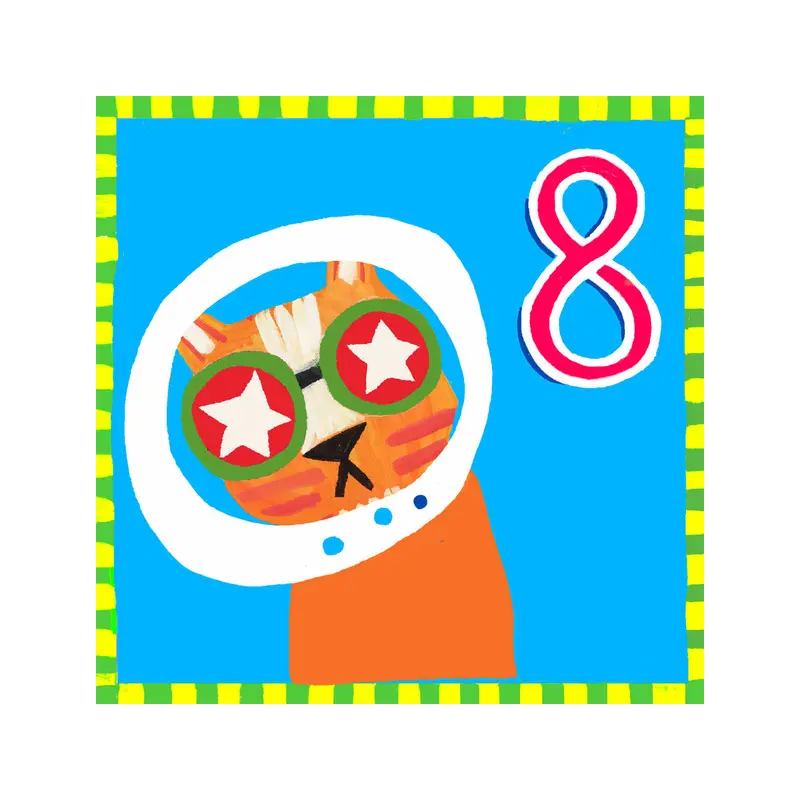 Happy 8th Birthday - Cat in Space