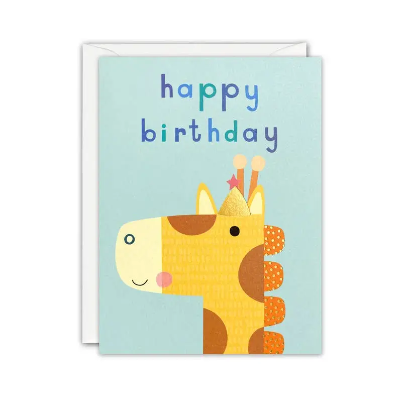 Happy Birthday Giraffe mini card