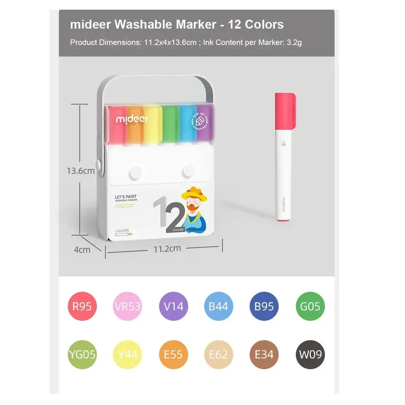 Let's Paint Washable Markers 12 pack