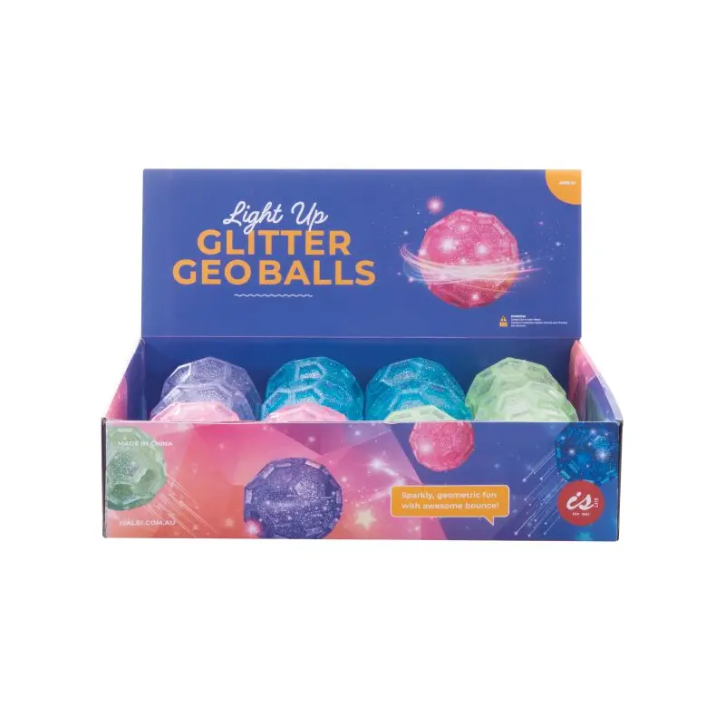 Light Up Glitter Geo Balls
