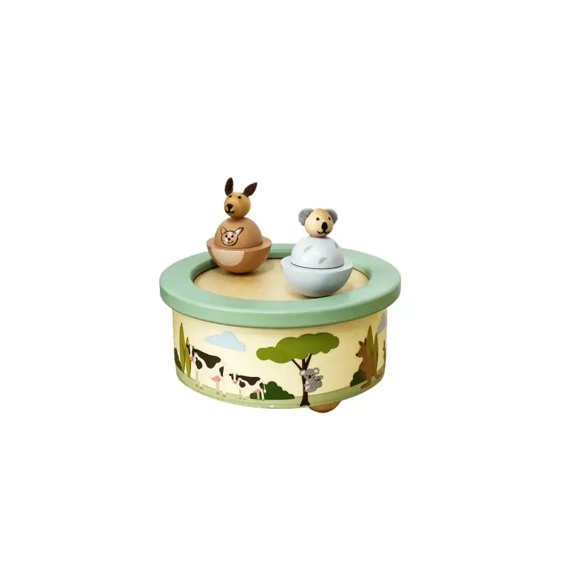 Wooden Kangaroo & Koala Music Box