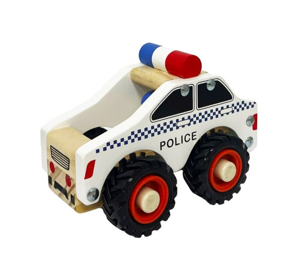 Wooden Wheelie Vehicle - Police Car