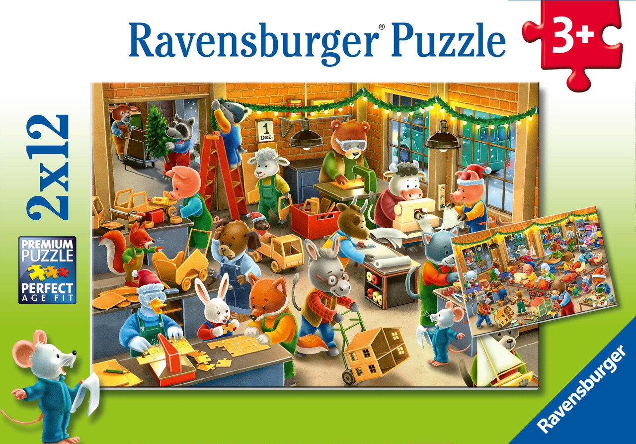 2x12 pc Puzzle - Christmas Toy Factory