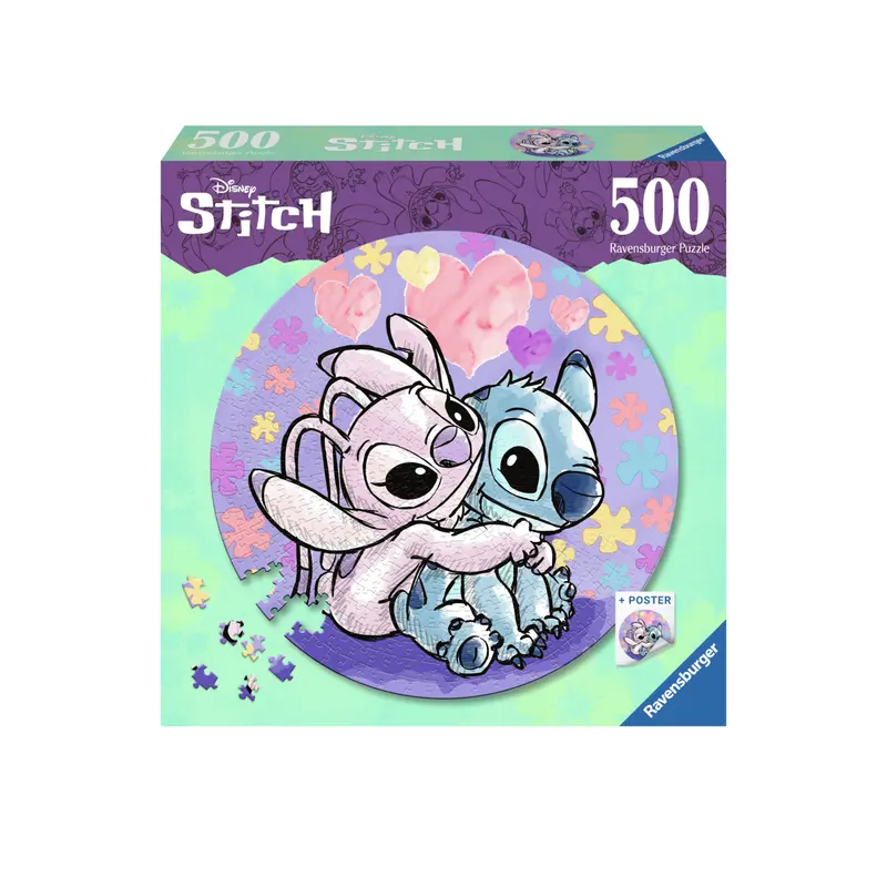 Stitch 500 pc Round Puzzle