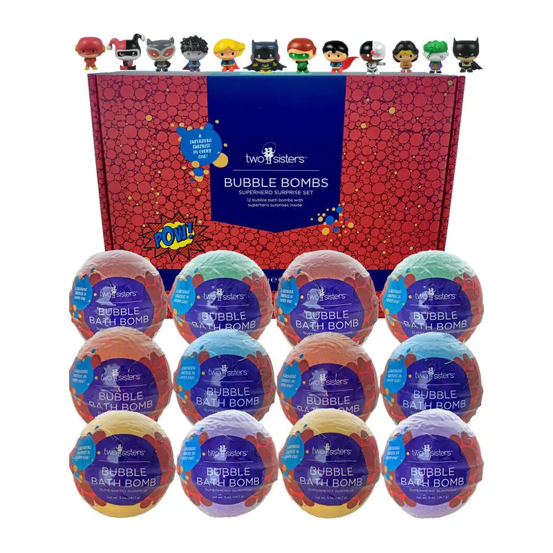 Superhero Kids Bath Bombs Gift Set with Toys Inside (Sold Seaprately)