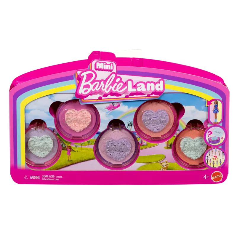 Barbie Mini Barbieland 5-Pack Fashionistas Dolls, 1.5-Inch Dolls in Blush Containers