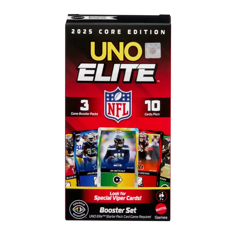 UNO Elite NFL Juego de Cartas Booster Set