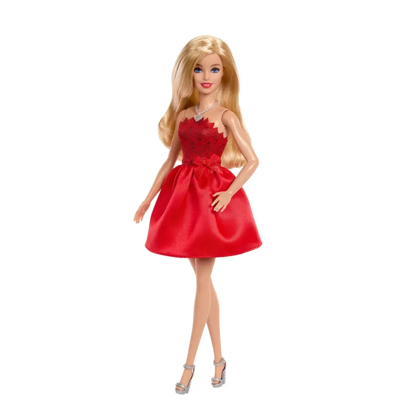 Barbie Mattel 80Th Anniversary Ruby-Red Celebration Fashion Doll Wearing Red Dress With Accessories