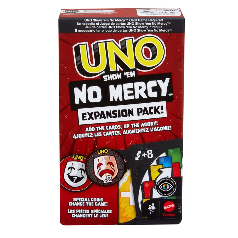 UNO Show Em No Mercy Card Game Expansion Pack For Kid, Adult & Family Nights & Parties