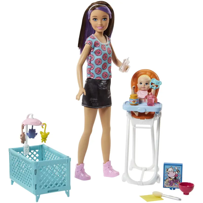 Barbie Doll, Skipper High Chair And Crib Playset, Babysitters Inc.