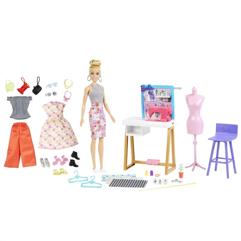 Barbie Fashion Designer Doll (12-In/30.40-Cm) & Studio, 25+ Design & Fashion Accessories, Ages 3 & Up