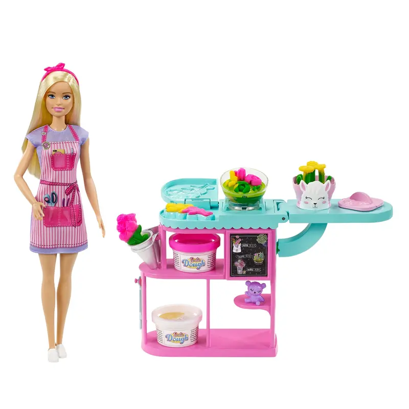 Barbie Florist Playset With Blonde Doll, Dough, Vases & More, Ages 3 & Up