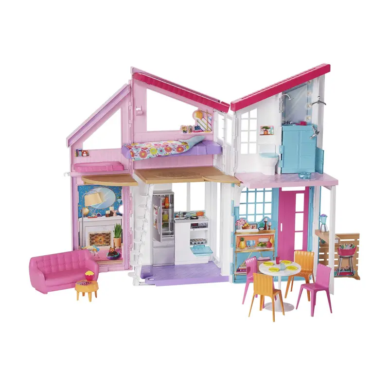 Barbie Malibu House Dollhouse Playset With 25+ Furniture And Accessories (6 Rooms)