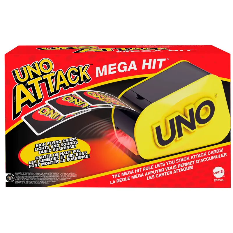 UNO Attack MEGA Hit Card Game For Kids, Adults And Family Night, Card Blaster