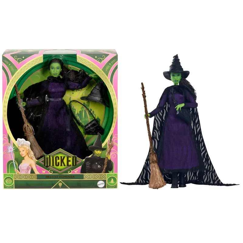 Universal Pictures Wicked Deluxe Elphaba Fashion Doll & Accessories With Braided Hair & Posability