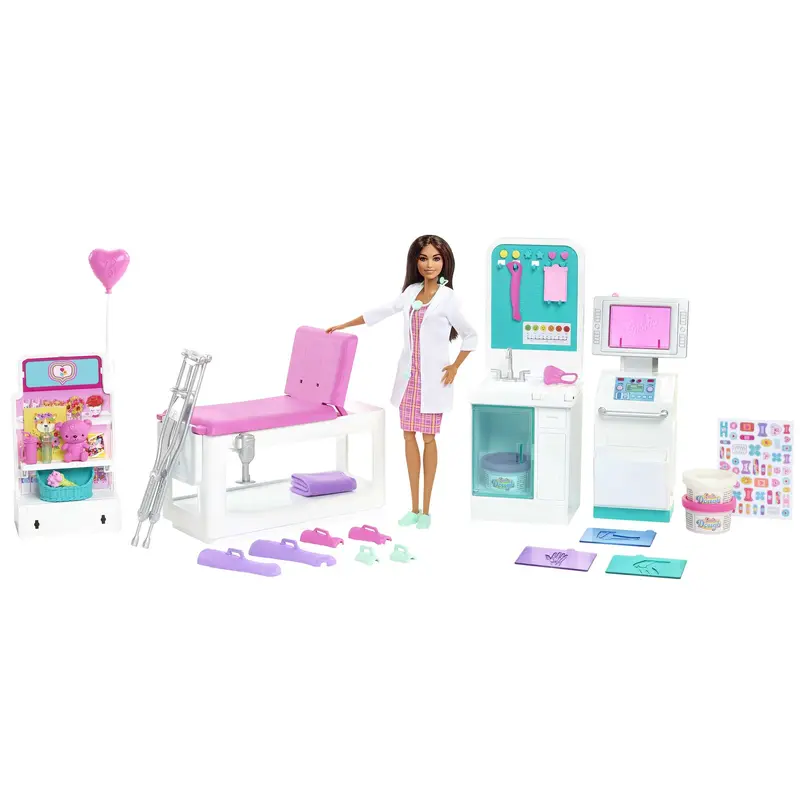 Barbie Coffret La Clinique De Barbie Avec Poupe Barbie Docteur Brune