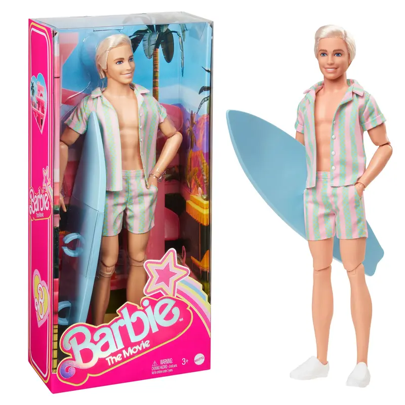 Barbie Film Ken Poupe, Tenue de Plage  Rayures Pastel