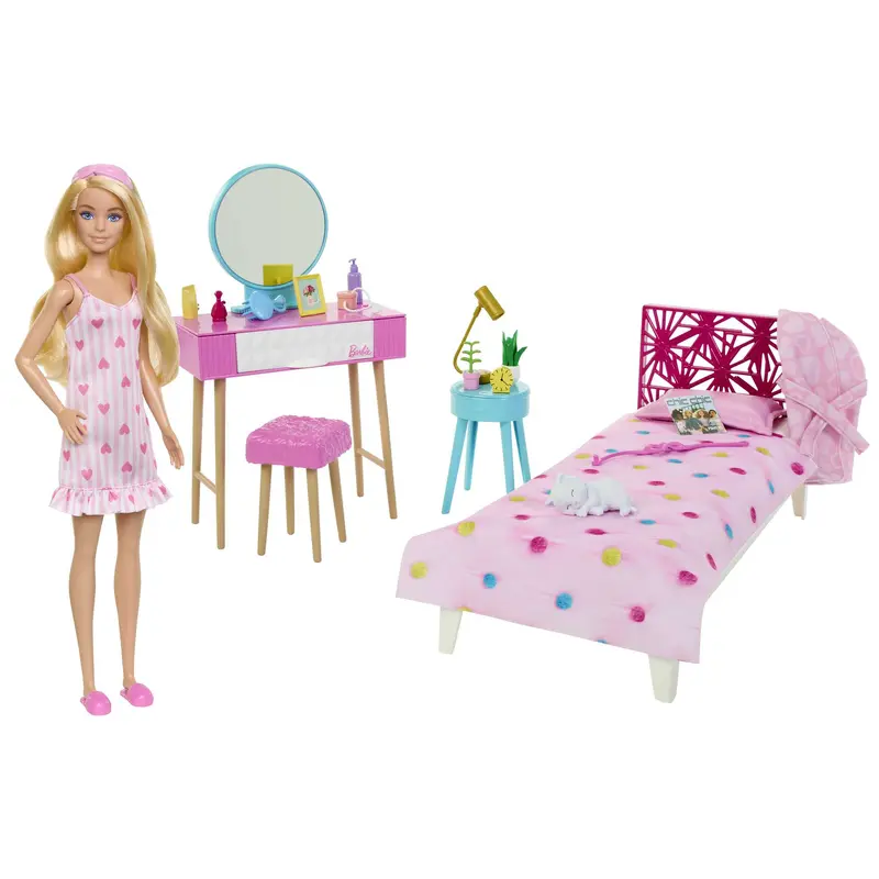 Barbie La Chambre de Barbie Coffret Poupe, Meubles et Accessoires