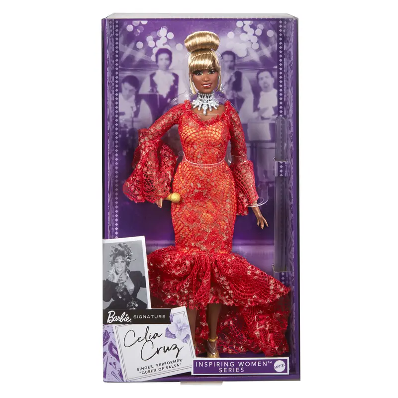 Barbie Inspiring Women Celia Cruz Collectible Doll, in Red Dress