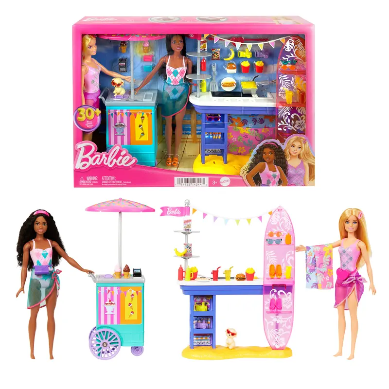 Barbie Coffret de Jeu Promenade  La Plage, Brooklyn et Malibu